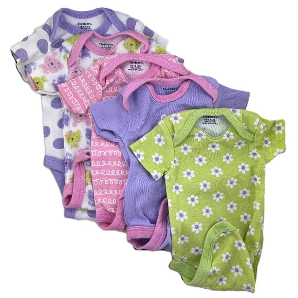 NWOT Multipack | Gerber | Short Sleeve Bodysuits | Newborn 5-8lbs - Picture 1 of 9